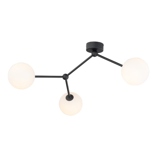 Plafoniera per cucina moderna nero 3 bocce bianche